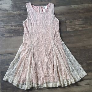 Alice Moon Sleeveless Zip Back Lace Overlay Dress